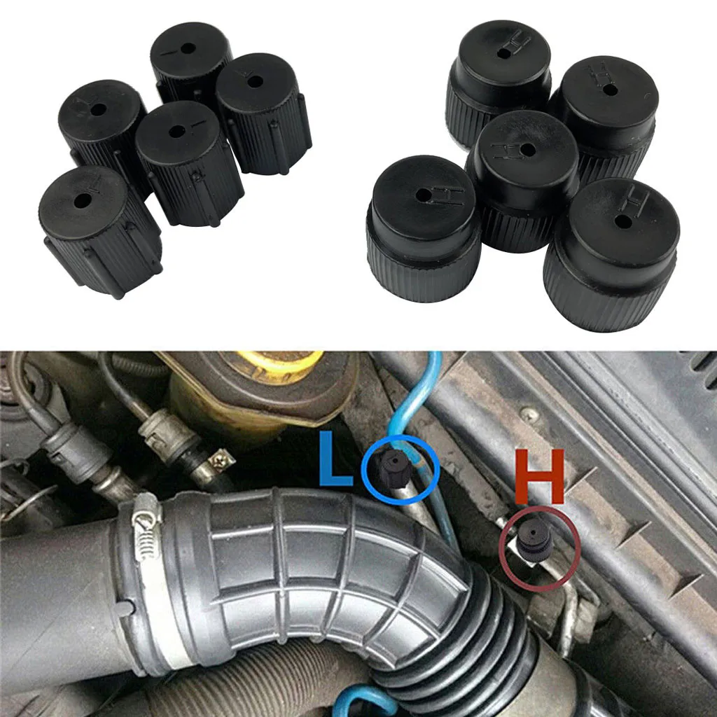 

10Pcs Universal AC R134a Service Port Valve Dust Cap Air Conditioning Pipeline Replacement 13/16mm Charging Port Dust Cap Set