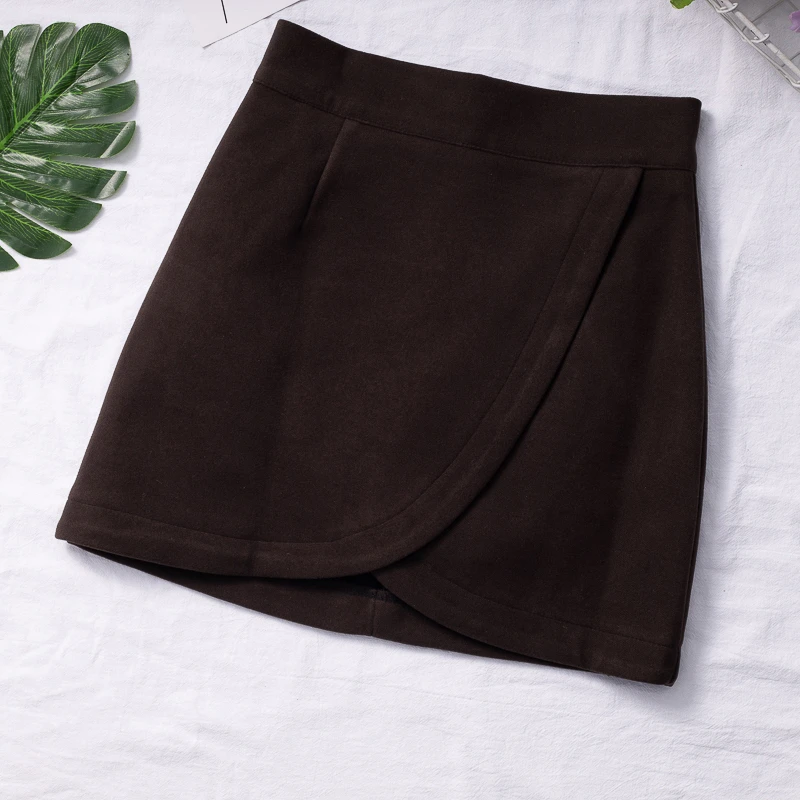 Корейская однотонная женская юбка Ulzzang, модная Офисная Женская юбка трапециевидной формы, Весенняя юбка в стиле ампир с разрезом выше колена, Женская юбка под брюки