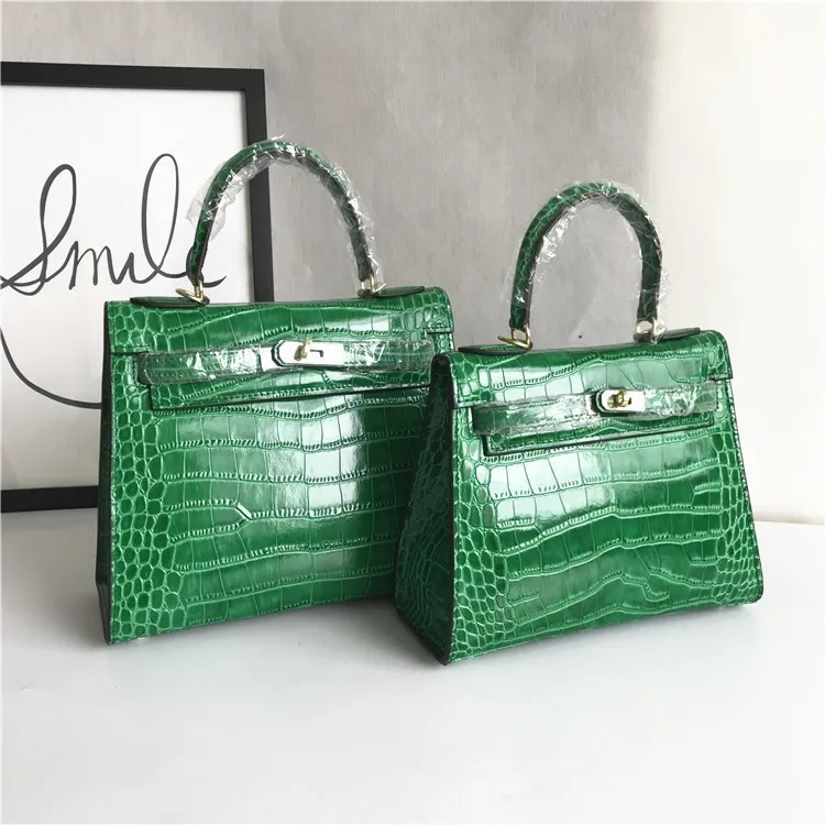 

2020 kay Crocodile Grain Cowhide Genuine Leather Female Hand Bill Of Lading Shoulder Diagonal Bag Star