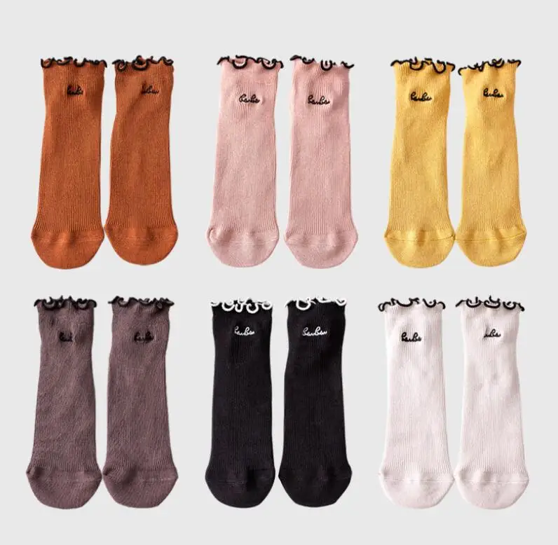 Модные кружевные носки с буквами для женщин