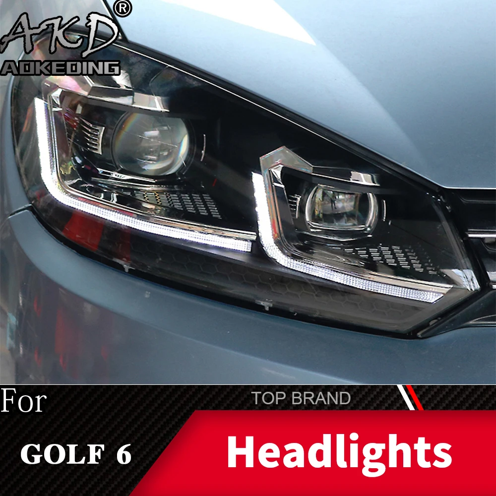 Головной фонарь для VW golf 6 MK6 2009-2013 golf 6, головной светильник s, противотуманный светильник, дневные ходовые огни, DRL H7 светодиодный Биксеноновая лампа, автомобильные аксессуары