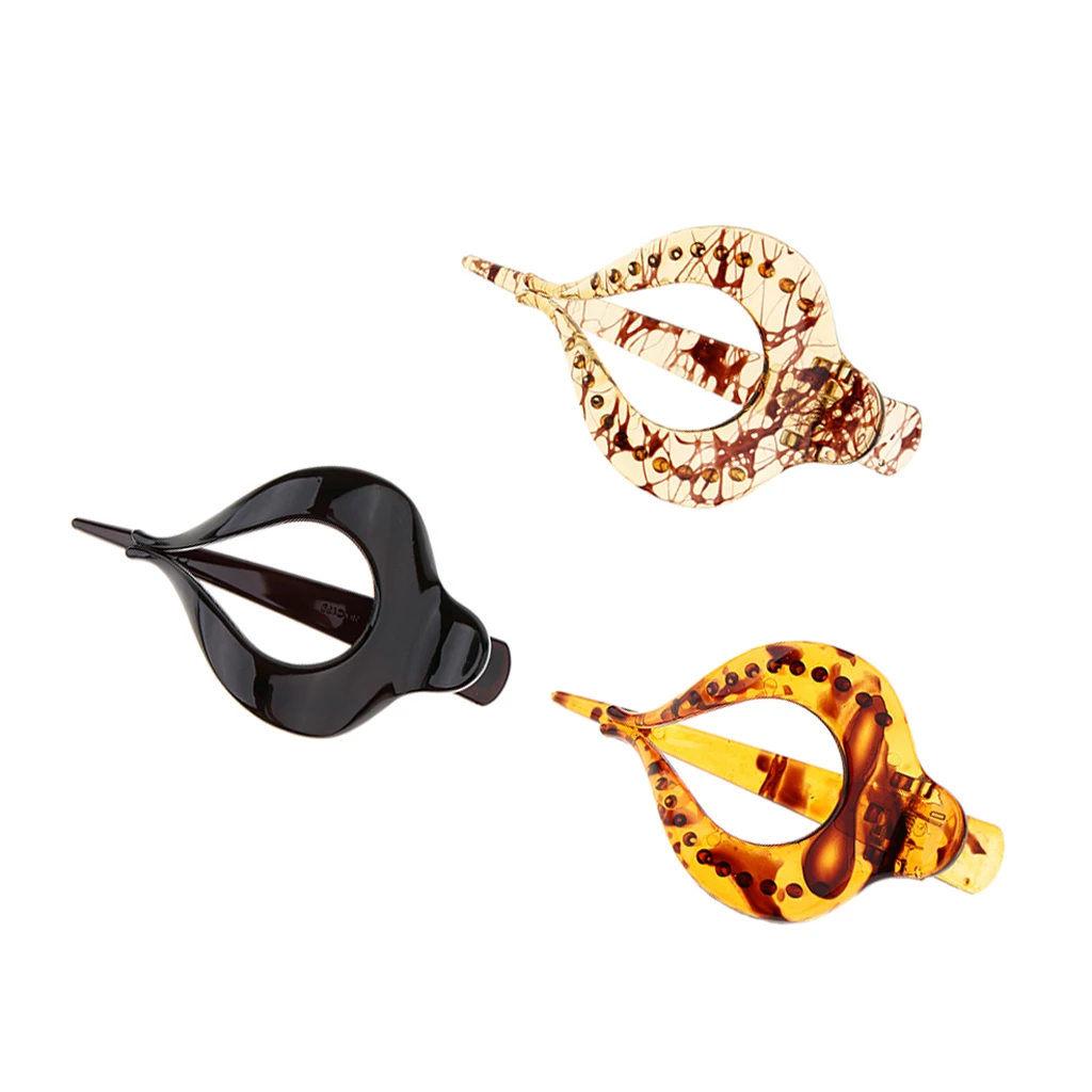 3/pack Large Heart Acrylic Hair Claw Clip Casual Barrette Women