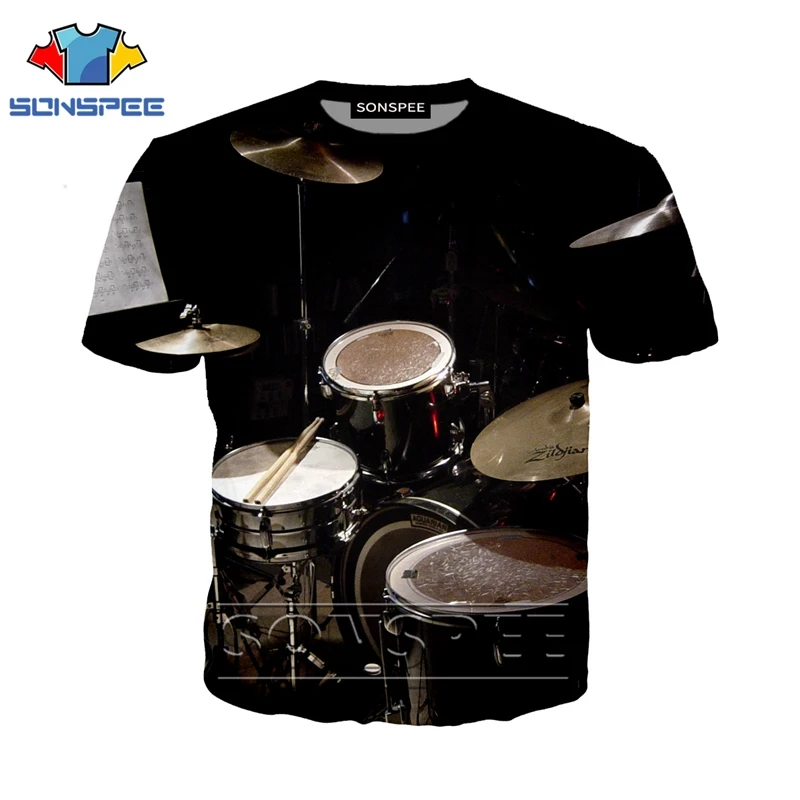 Anime 3d print funny music t shirt Men Women fashion t-shirt drum set sexy kids Harajuku top tee Funny shirts homme tshirt A48 - Цвет: 11