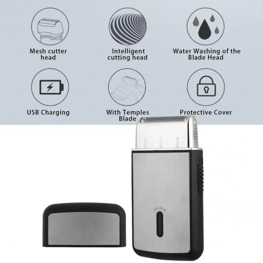 Портативный мини Для мужчин USB Перезаряжаемые электрическая бритва триммер для стрижки бороды, машинка для бритья волос Maquina де Barbear
