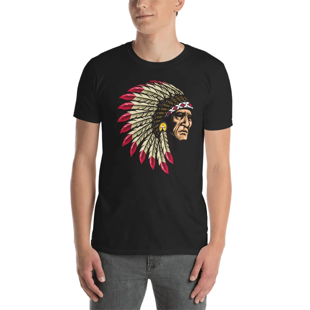 American Native Chief Apache Cherokee Sioux Tattoo Unisex T-Shirt Shirt Summer Style Casual Wear Tee |