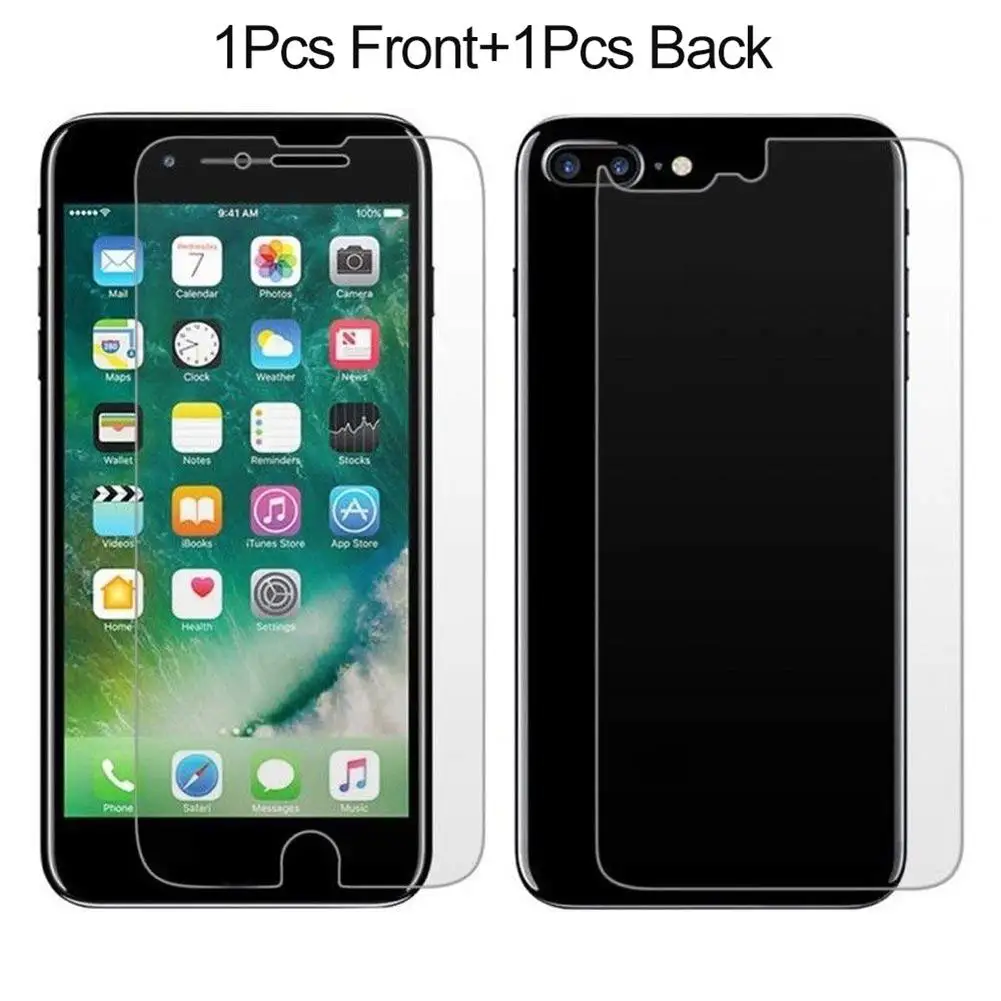 

2Pcs Front Rear Tempered Glass Screen Protector for iPhone 6 7 8 Plus XR XS Max High Transparency Scratch Resistance Bubble-fre