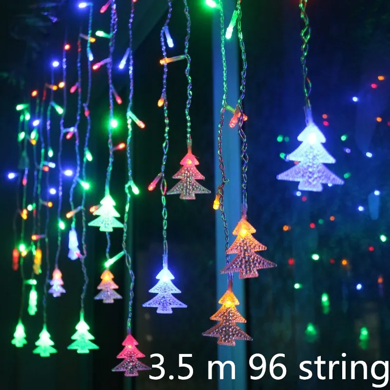 3.5m tree Colorful На Рождество, для детей возрастом от 3 м X 3 м 304 Шторы светодиодные гирлянды Рождественская гирлянда, рождественские украшения для дома, год украшения с утолщённой меховой опушкой, kerst. W - Цвет: 3.5m tree Colorful