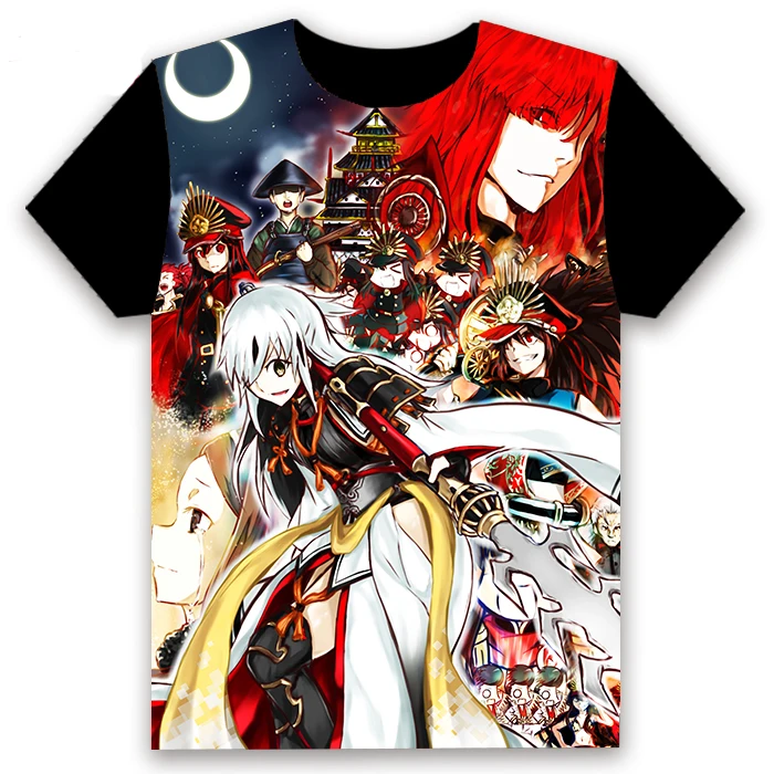 Модная футболка аниме Fate/Grand Order Nobunaga Oda Косплей короткий рукав топы унисекс Повседневная Черная футболка Летняя забавная рубашка - Цвет: 19