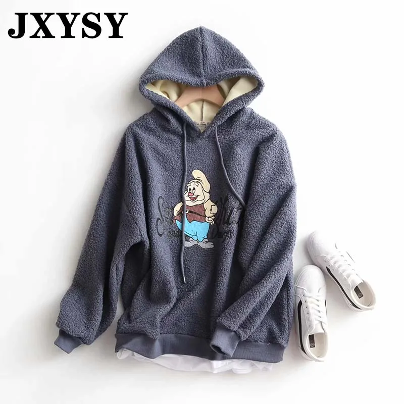 3-Blue JXYSY зимние толстовки женские повседневные толстые теплые с принтом Санта Клауса Большие женские пуловеры, толстовки, топы размера плюс - Цвет: 3-Blue