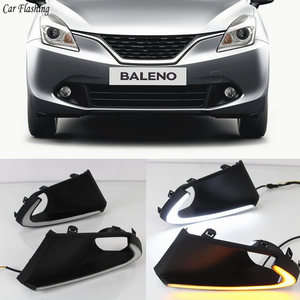 1 пара автомобильных мигающих дневных ходовых огней для Suzuki Baleno 2016 -2019