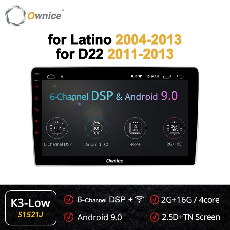 Ownice k3 k5 k6 Android 9,0 Автомобильный gps плеер для Nissan Latino D22 2004-2013 DVD Радио Navi Vedio 4G LTE SPDIF DSP 360 Panorama - Цвет: S1521 K3 LOW