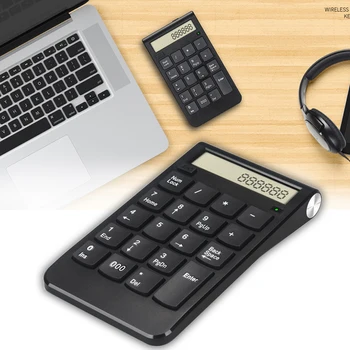 

Rechargeable Digital Display Office Supplies Numeric Keypad Non Slip Wireless Keyboard USB Receiver Smart Ergonomic Accounting
