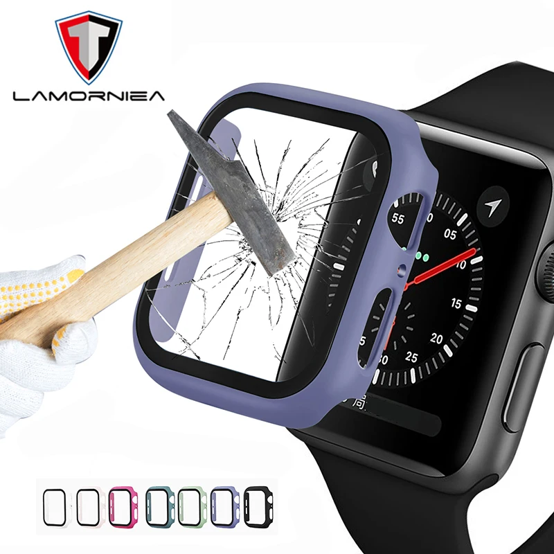 Стеклянный бампер для apple watch series 5 4 3 2 чехол iwatch с закаленным стеклом фоторемешок