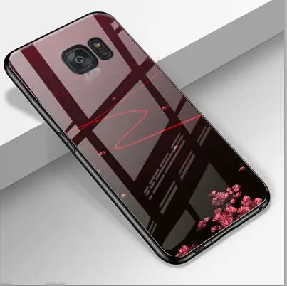 Чехол для samsung Galaxy S7 Edge из закаленного стекла с рисунком из мягкого силикона с узором Чехлы для samsung Galaxy S 7 Edge задняя крышка - Цвет: A6