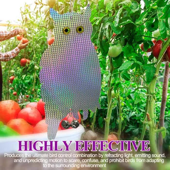 

Garden Laser Reflective Fake Bird Owl Supplies Hanging Reflective Owl Scarecrow Scare Pigeons Woodpecker Repellent Birds