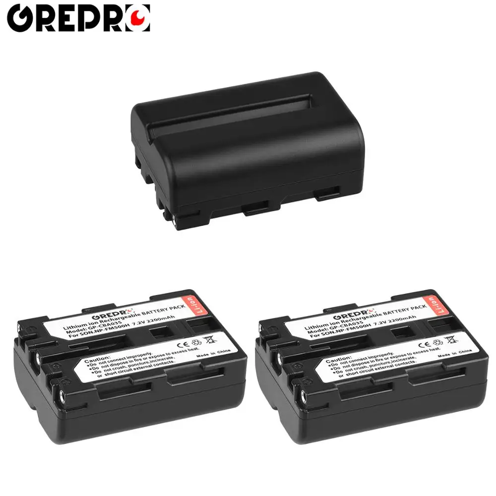 GREPRO 2200mAh NP-FM500H NP FM500H NPFM500H Camera Battery for Sony A57 A58 A65 A77 A99 A200 A450 A550 A560 A580 A900 Cameras - Цвет: 3 battery