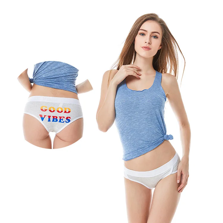 European and American sexy cotton printed ladies briefs women's cotton underwear sexy panties