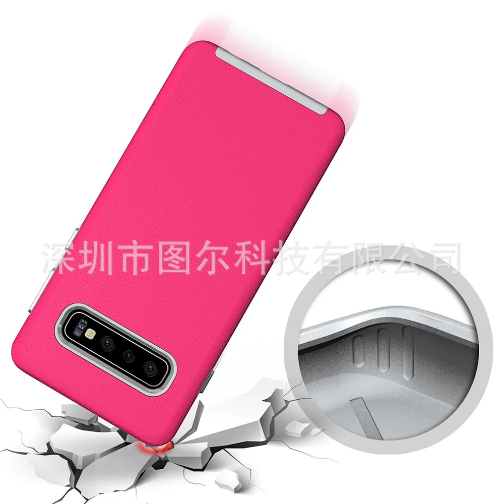 В настоящее время SAMSUNG S10 Чехол для Телефона Противоскользящий армированный мягкий термополиуретан+ Жесткий Поликарбонат гальванический защитный чехол S10 plus