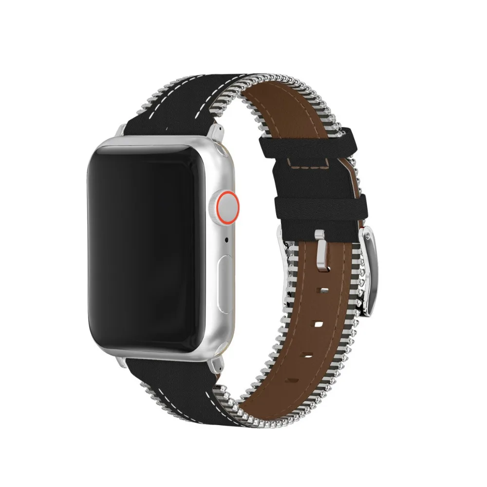 Ремешок для Apple Watch браслет 38 мм 40 мм 42 мм 44 мм застежка-молния стиль натуральная кожа ремешок для iWatch серии 1 2 3 4