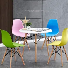 Скандинавский деревянный кухонный обеденный стол мебель круглый крепкий гостиная журнальные столы минималистичный современный Конференц-зал стол