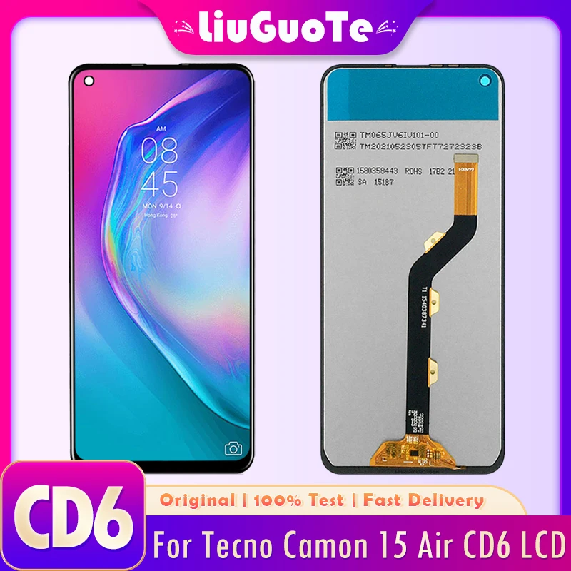 Оригинальный дисплей 6,6 дюйма для Tecno Camon 15 Air CD6, дисплей с ЖК ...