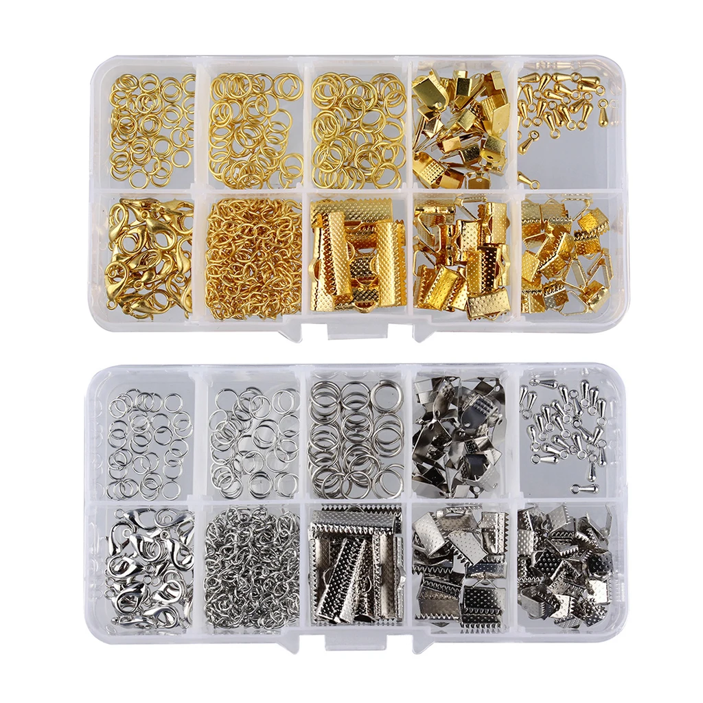 2 Box Crafts Lobster Clasp Open Jump Ring Finding Kit for Jewelry Making, Bracelet, Necklace Closure, Connecting Charms