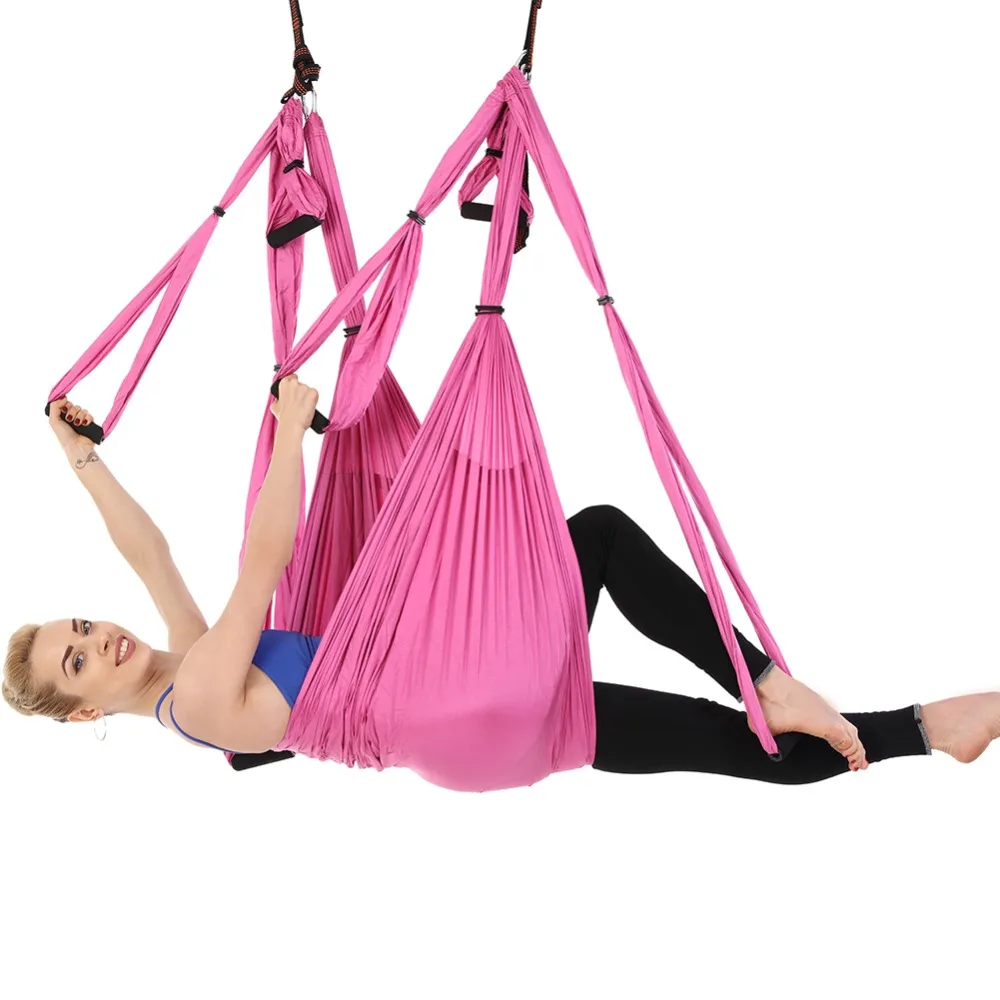 Домашний гимнастический воздушный подвесной ремень для йоги, трапециевидный антигравитационный гамак для йоги, качели, высокая прочность, 210 T, нейлоновая сумка для хранения