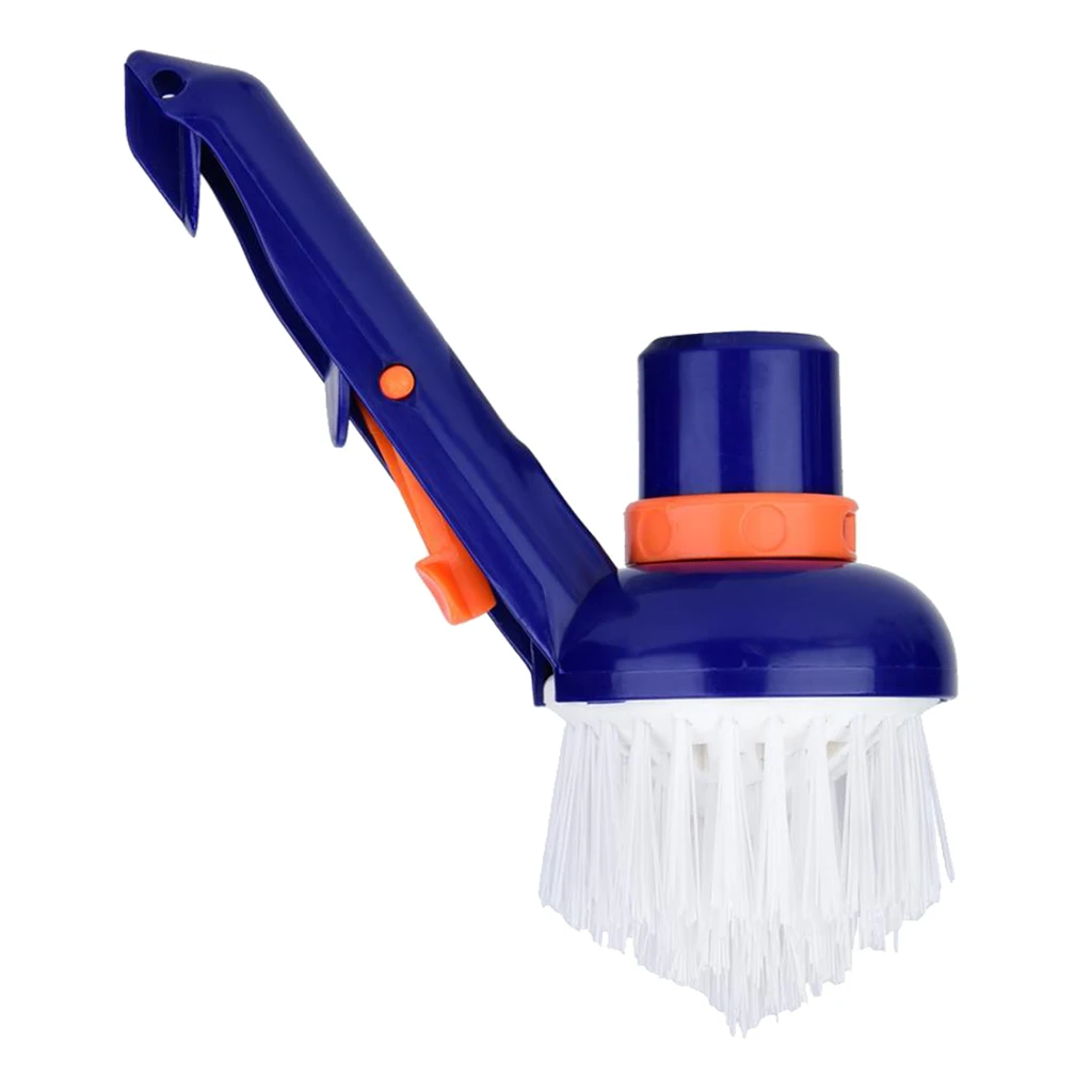 Nylon Bristle Corner & Cleaning Brush Head Above Swimming Pool Spa Hot Tub