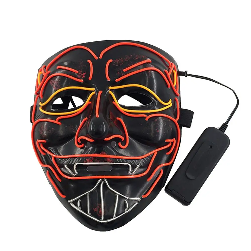 5AC601188 Хэллоуин СВЕТОДИОДНЫЙ продувки маски Косплэй костюм восторженные DJ вечерние полный уход за кожей лица светильник до маски светятся в темноте маскарадные принадлежности 72XC - Цвет: 5AC601188