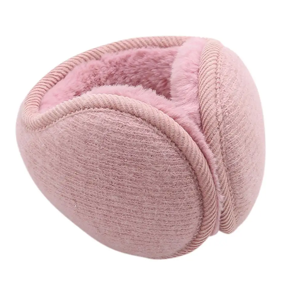 pink Модные складные вязаные наушники унисекс, зимние теплые бархатные наушники для женщин и мужчин, вязаные наушники для взрослых, вязаные наушники#1213 - Цвет: pink