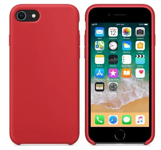 Жидкий силиконовый чехол Keepever для iPhone 6, 6s, 7, 8 Plus, чехол для телефона apple X, XS, Max, XR, X, 5, 5C, SE, оболочка, Капа - Цвет: Красный