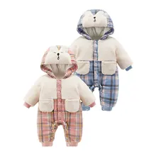 Grenouillère pour bébé, vêtement d'hiver épais pour garçons et filles, barboteuse pour nouveau né, Plus pull en peluche, barboteuse en coton 