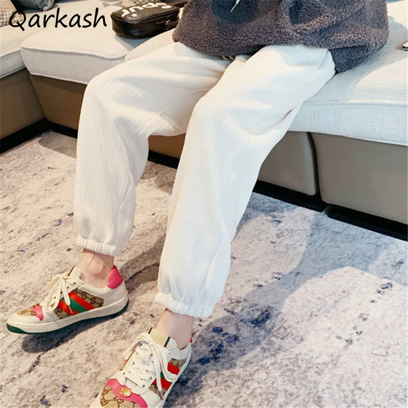 

Casual Pants Women Ankle Length Loose Minimalist All-match Basic Classic Spring Cozy Ulzzang Jogger Work Out Students Bottom New