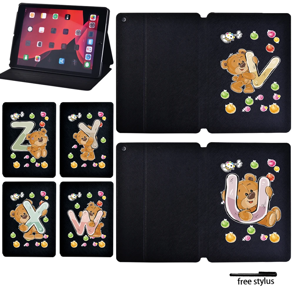 

Cover Case for Apple IPad 8 2020 10.2 Inch - Anti-Dust Flip Stand Soft PU Leather Tablet Case with Cartoon Pattern + Free Stylus