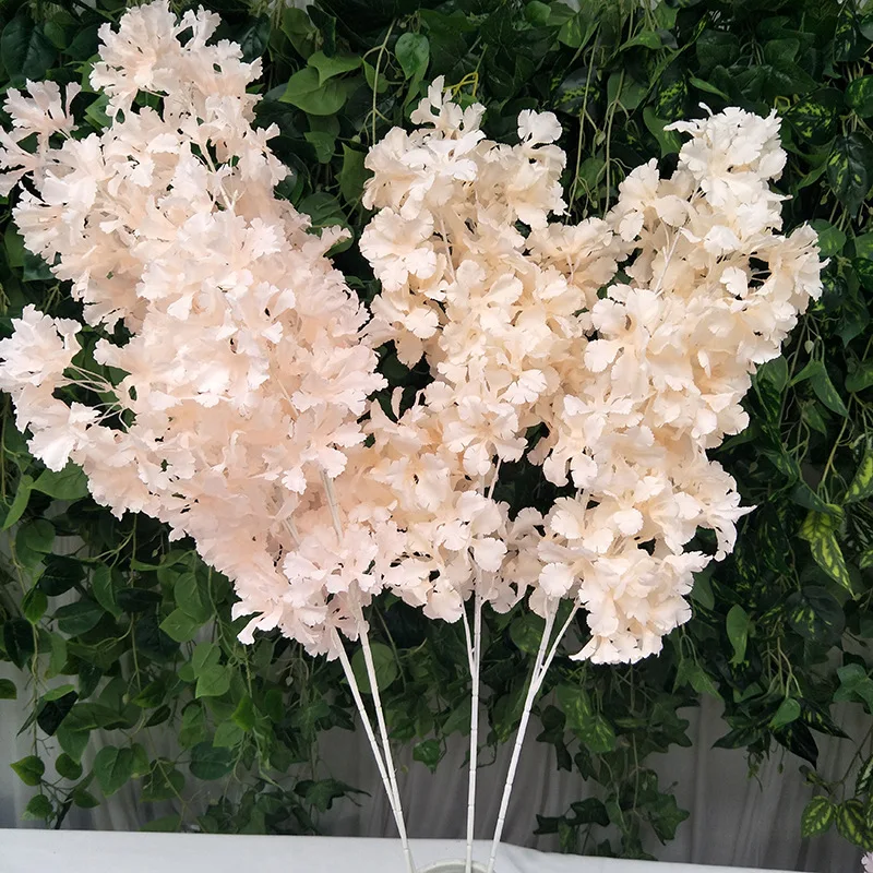 

YO CHO Bridesmaid Bouquet Artificial Silk Cherry Blossoms 102 cm White Branch Sakura DIY Home Wedding Arch Decor Fake Flowers