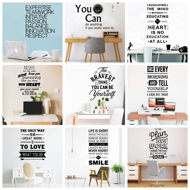 Motivational Quotes Sentences Vinyl Wall Stickers Self-adhesive Home  Accessories For Living Room Office Room Bedroom Wall Decor - Wall Stickers  - AliExpress