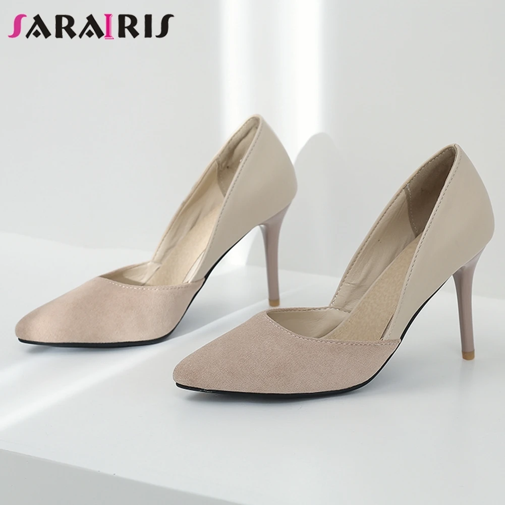 

SARAIRIS Fashion Spring Female Leopard High Thin Heels Slip On Pumps Spring Autumn Pointed Toe Sexy Pumps Women Shoes Woman