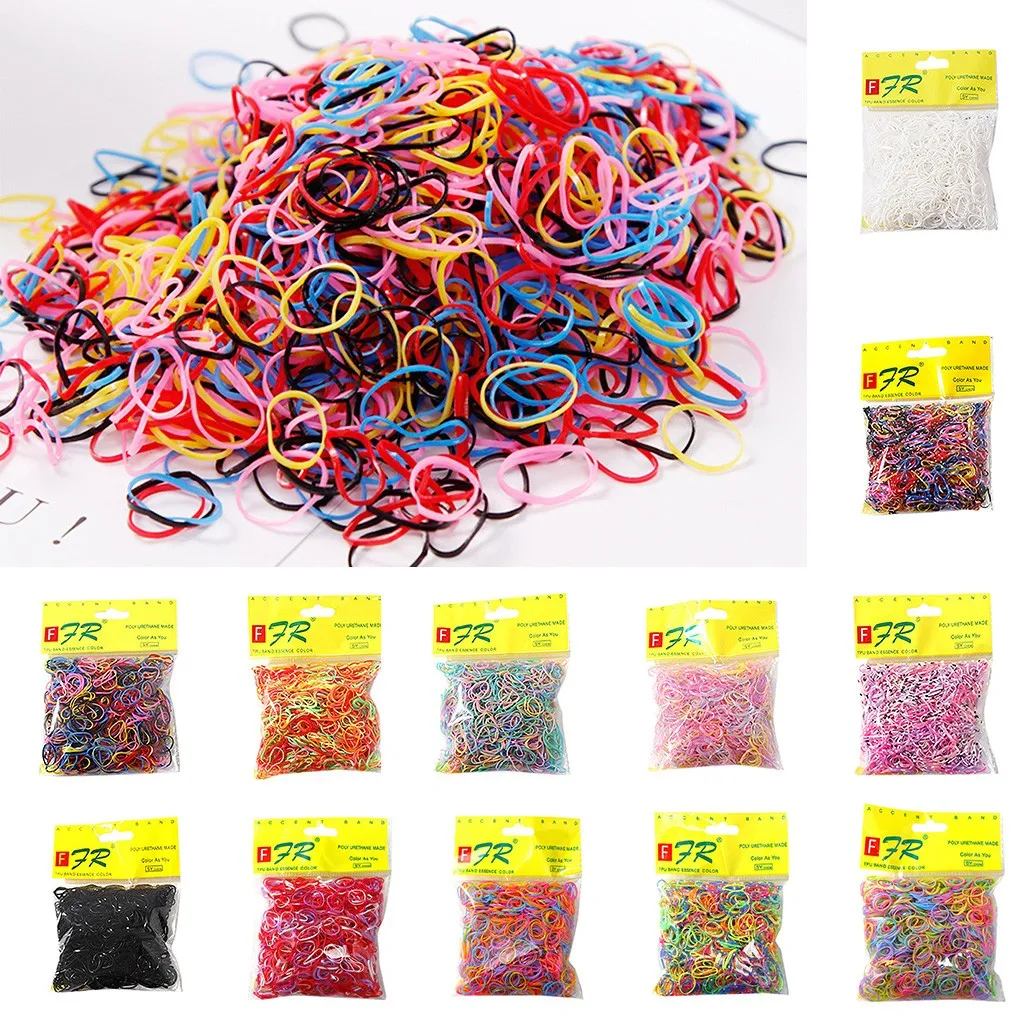 

1000 / Pack Girl Colorful Fashion Disposable Rubber Band Elastic Hair Band Women Hair Accessories Dropshipping