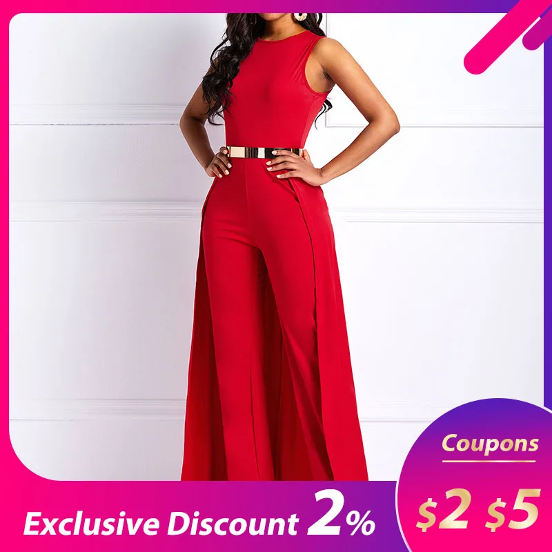 Женский комбинезон однотонный длинный клубный комбинезон|Комбинезоны| |