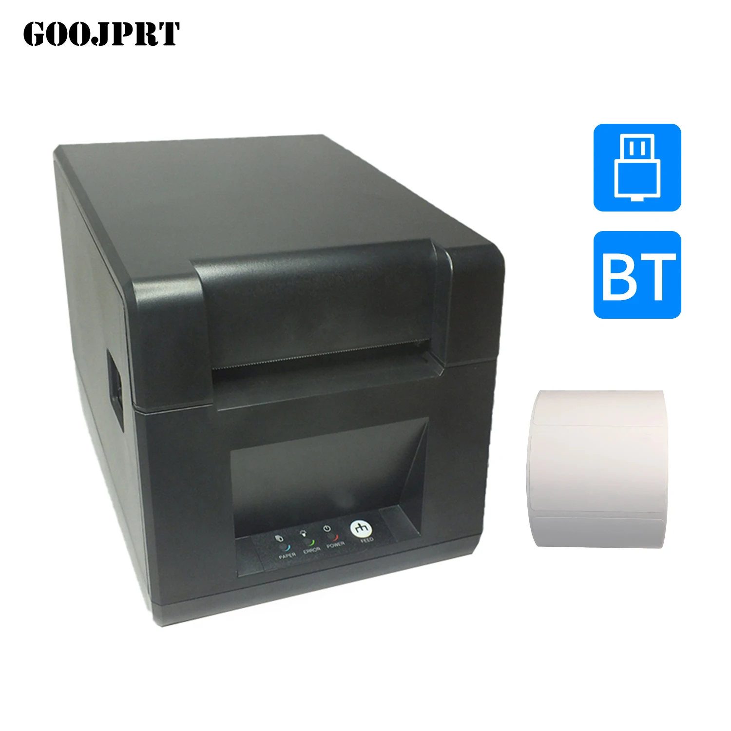 GOOJPRT Настольный 80 мм Термопринтер для этикеток проводной принтер штрих-кодов USB BT