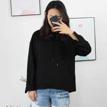 

NEW Winter Women Hoodies Sweatshirt 2020 Casual Long Sleeve 2018 Slim Pullovers BLACK COLOR