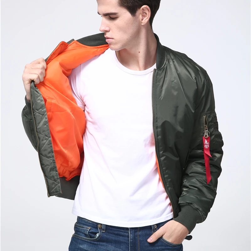 Giacca bomber da volo MA-1 militare tattica maschile dell'esercito Baseball Varsity College Pilot Air Force Cappotto invernale impermeabile per uomo 5