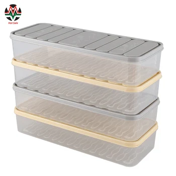 

4 Pcs Set Refrigerator Food Preservation Storage Box Plastic Freezer Space Saver Food Container Organization Rack Kitchen Storag