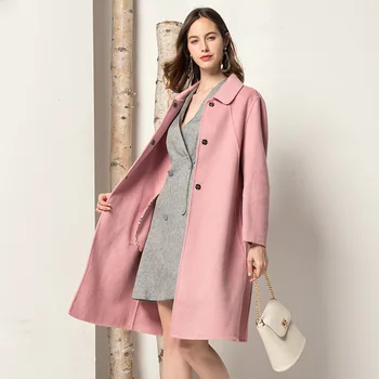 

Wool Coat Women Korean Elegant Jacket Winter Coat Women Clothes 2020 Windbreaker Abrigos Mujer Elegante F9020 YY1028