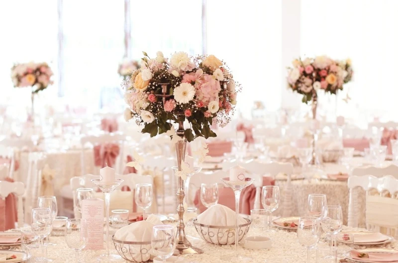 JAROWN Artificial Rose Hydrangea Flower Ball Simulation Plant Wedding Table Centerpiece Decoration Flower Half Ball Add Stand Set Stage Road Lead Props 1) (8)