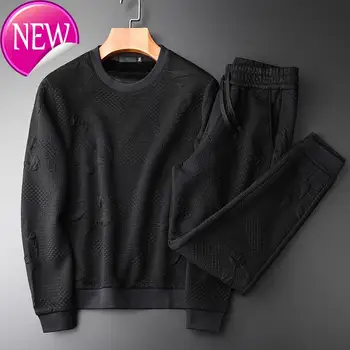 

autumn Winter and sweatshirt, black velvet, men's sweatshirt, set