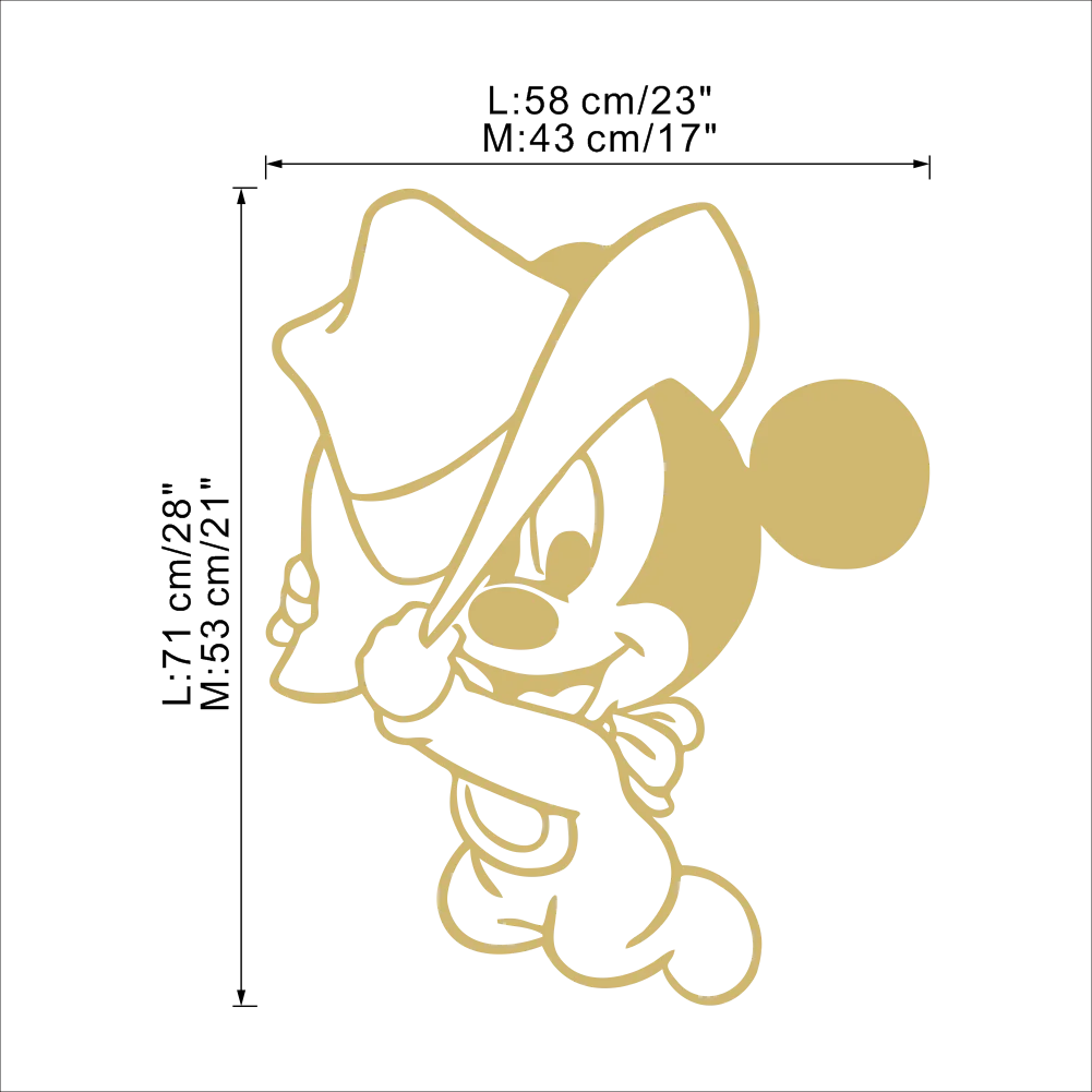 Disney Mickey Mouse Baby with Hat Kids baby wall stickers for kids room bedroom accessories home decoration