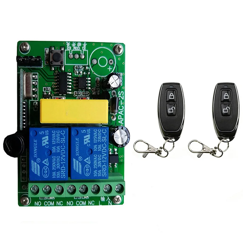 

Hot AC 220V 2CH 10A Relay 1 CH Wireless RF Remote Control Switch Transmitter with Receiver Module 433mhz LED Remote Control