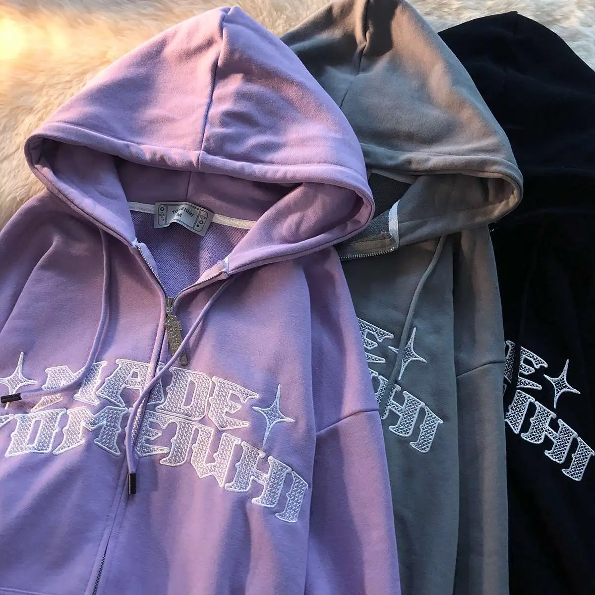 Sweat à Capuche Femme Y2K Surdimensionné - Col En V, Style Grunge Emo Streetwear - Tissu Léger Printemps/automne