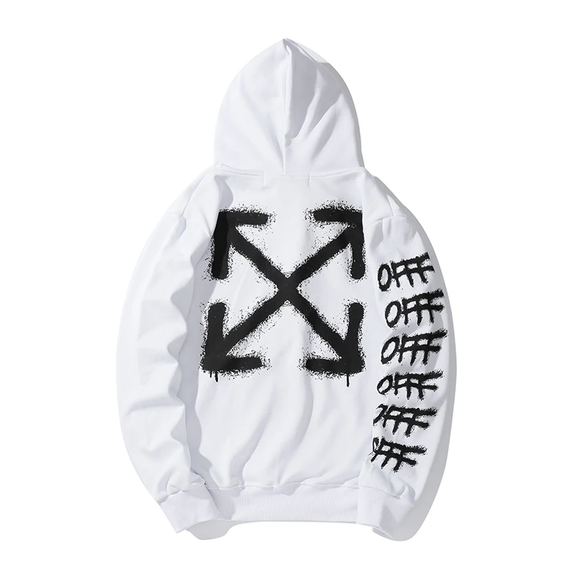 Граффити стрела 19ss Off-White OW для мужчин и женщин любителей осень зима хлопок мода уличная куртка с капюшоном Толстовка